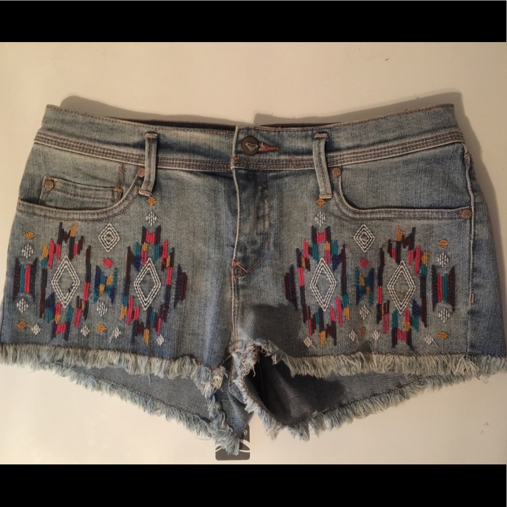Roxy Aztec jean shorts